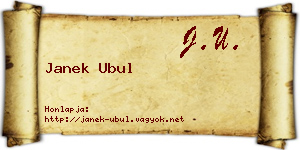 Janek Ubul névjegykártya